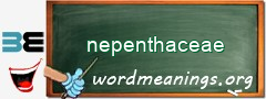 WordMeaning blackboard for nepenthaceae